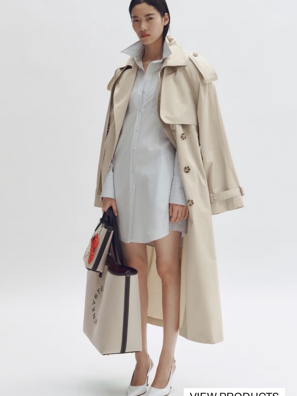 Stella McCartney for HM, Light Beige Double-Breasted Trench Coat - SOLD OUT - Picture 2 of 6